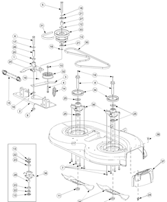 Spindle Assembly 42-Inch Diagram and Parts List for LT2180 13A254G710-13A254G712 Cub Cadet Lawn Tractor